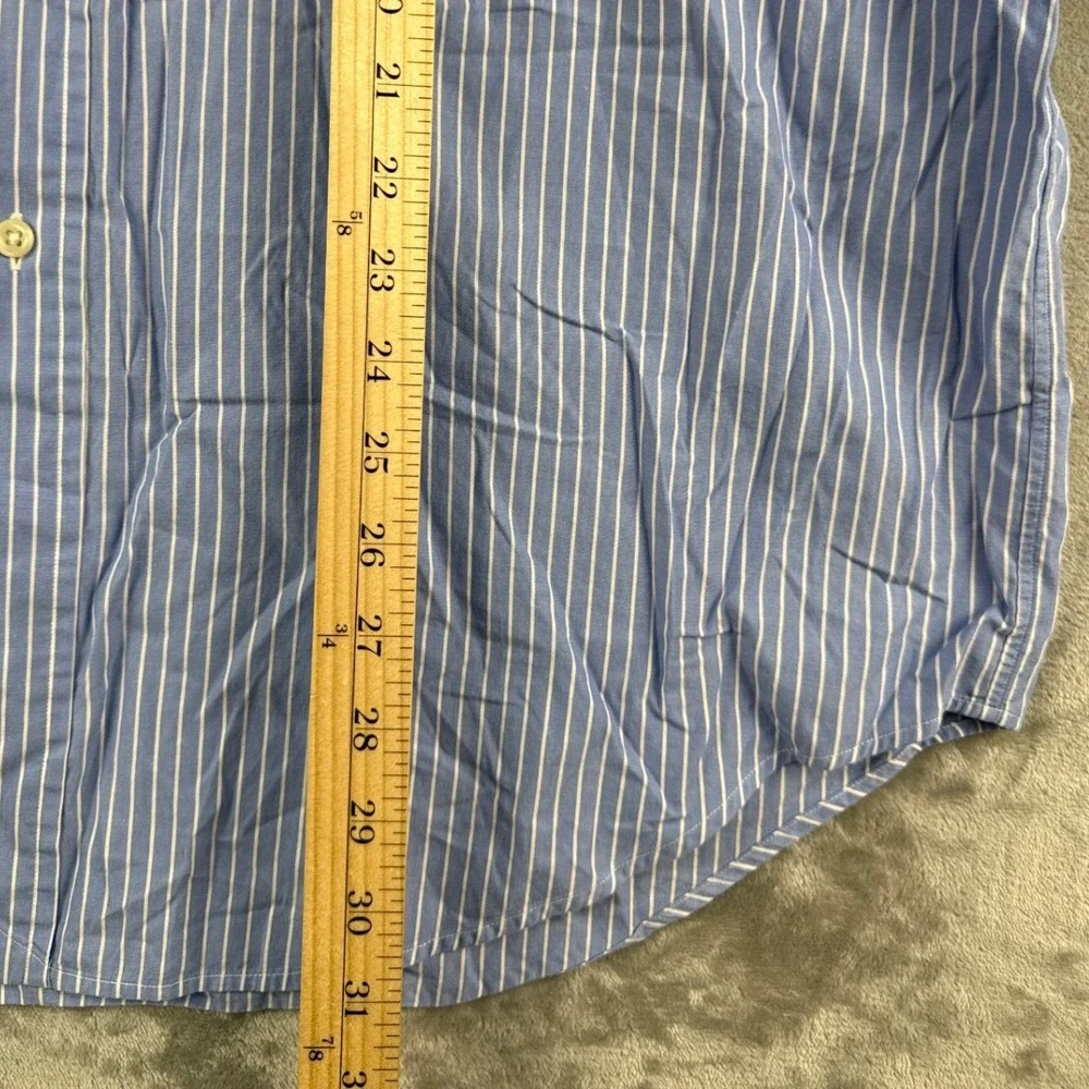 Polo Ralph Lauren Yarmouth Mens 16.5 34/35 Blue White Striped Cotton Shirt L